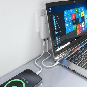 CARGADOR GAN ULTRA DELGADO 65W 2XUSB-C PD3.0 QC4.0 BLANCO