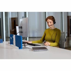 Poly Mission 400 415 Kabel Kopfbügel, Auf den Ohren Mono Headset - Schwarz - Microsoft-Teams-Zertifizierung - Monaural - O