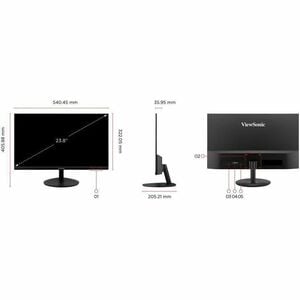 ViewSonic VA24E2-H 24" Class Full HD LED Monitor - 16:9 - 60.5 cm (23.8") Viewable - SuperClear IPS - LED Backlight - 1920