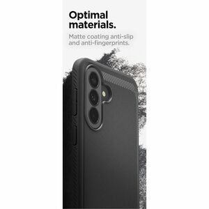 Spigen Rugged Armor Rugged Case for Samsung Galaxy A37 Smartphone - Carbon Fiber and Gloss Detailing - Matte Black - Matte