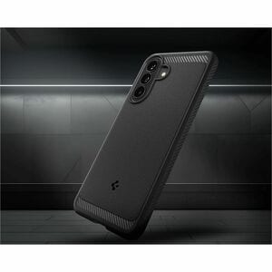 Spigen Rugged Armor Rugged Case for Samsung Galaxy A57 Smartphone - Carbon Fiber and Gloss Detailing - Matte Black - Matte
