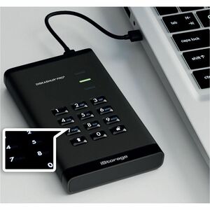 Kanguru diskAshur PRO3 1 TB Portable Hard Drive - External - TAA Compliant - Printer, Scanner, CCTV, Smartphone, Tablet, N