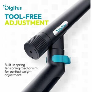 Digitus Desk Mount for Monitor, Flat Panel Display, Curved Screen Display - Black - Height Adjustable - 2 Display(s) Suppo