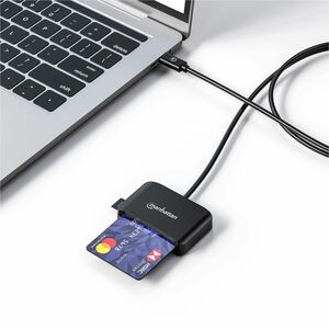 USB-C Contact Smart Card Reader with MicroSD slot, USB Type-C Male to Contact Reader Interface and microSDXC, Supports Win