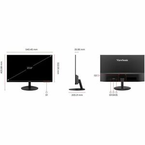 ViewSonic VA24E2-H 24.0" Class Full HD LED Monitor - 16:9 - 60.5 cm (23.8") Viewable - SuperClear IPS - LED Backlight - 19