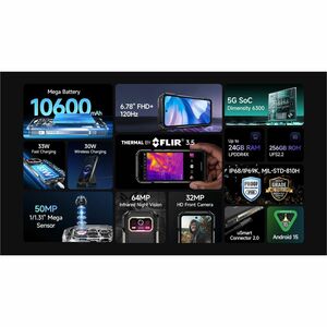 Ulefone Armor 27T Pro+ 256 GB Rugged Smartphone - 17.2 cm (6.8") LCD Full HD Plus 1080 x 2460 - Octa-core (Cortex A76Dual-