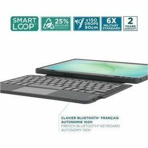 MOBILIS C2 Tastatur/Cover (Folie) für 27,9 cm (11 Zoll) Samsung Galaxy Tab A9+ Tablet - Schwarz - Polyethylenterephthalat 