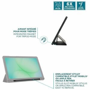 MOBILIS Edge Carrying Case (Folio) for 27.9 cm (11") Samsung Galaxy Tab A11+, Galaxy Tab A9+ Tablet - Black - Impact Resis