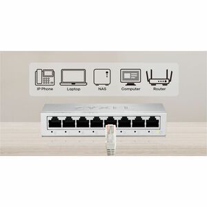 ZYXEL GS-108B v5 8 Ports Ethernet Switch - Gigabit Ethernet - 2 Layer Supported - 4.82 W Power Consumption - Twisted Pair 