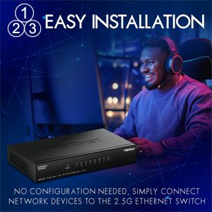 Commutateur Ethernet TRENDnet TEG-S381 8 Ports - 2.5 Gigabit Ethernet - 2.5GBase-T - Conforme aux normes TAA - 2 Couche su