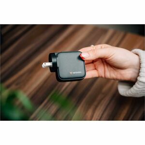 Verbatim Mini 65 W AC Adapter - Universal Adapter - 2 USB Type-C - For Notebook, Smartphone, Tablet PC - Australia, Europe