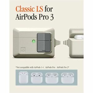 Spigen Classic LS Carrying Case Apple AirPods Pro 3 - Stone - Drop Resistant, Scratch Resistant - Polycarbonate Body - Lan