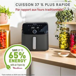 Friggitrice ad aria Moulinex EZ855HF0 - Elettrico - 2020 W - 7,50 L Olio/ - 2 kg Cibo - Nero, Charcoal, Grigio