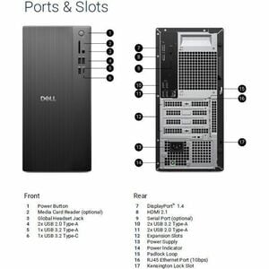 Dell Pro Tower Essential QVT1260 Desktop Computer - Intel Core i5 14th Gen i5-14500 - 8 GB - 512 GB PCI Express NVMe SSD -
