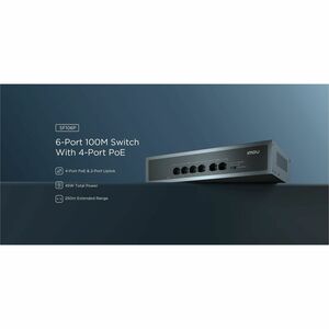 Switch Ethernet Imou SF106P 6 Porte - Ethernet, Fast Ethernet - 2 Layer supportato - 45 W Budget PoE - Coppia incrociata -