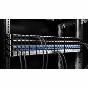 19" 24-Port Shielded Blank Patch Panel, 0.5U, Unloaded 19-inch Rackmount Keystone Panel for High-density Installations, Re