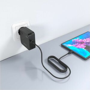 CARGADOR 65W PD3.0 1XUSB-C 1.5M NEGRO