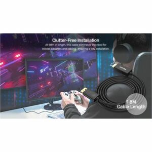 Unitek V1608A 1.80 m DisplayPort/HDMI A/V Cable - 1 - Cable for Audio/Video Device, TV - First End: 1 x DisplayPort 1.2 Di