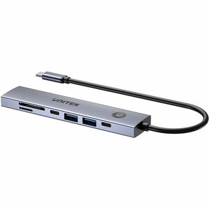 uHUB S7 Pro 7-in-1 5Gbps USB-C Hub with Screen On/Off button Supports 4K60Hz PD 100W SD/microSD card reader