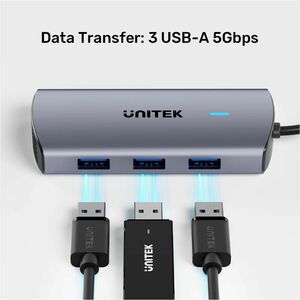 Unitek uHUB D1113C 6 Port(s) USB Type C Docking Station for Tablet PC, Smartphone, Notebook, Mobile Device, Flash Drive - 