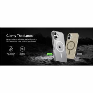 Belkin SheerForce Case for Apple iPhone 17 Smartphone - Textured Side - Clear - Glossy - Yellowing Resistant, Discoloratio