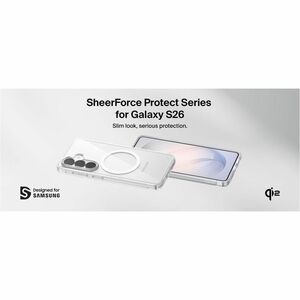 Belkin SheerForce Case for Samsung Galaxy S26 Smartphone - Grippy Side Grooves, Grooved Edges - Clear - Drop Resistant, Ye