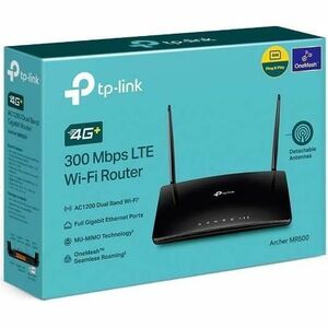 TP-Link Archer MR500 Wi-Fi 5 IEEE 802.11a/b/g/n/ac 1 SIM Ethernet Wireless Router - LTE, DC-HSPA+, HSPA, UMTS - Dual Band 