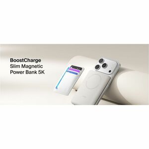 Belkin BoostCharge Power Bank - White - For Qi2-enabled Device, iPhone - 5000 mAh - 20 W - USB Type-C Connector - 1 x USB 