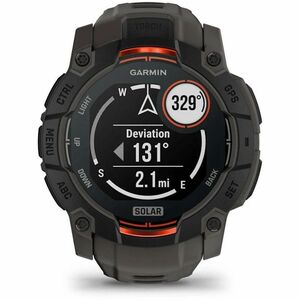 Garmin Instinct 3 Smart Watch - Black Body Color - Charcoal Band Color - Aluminium Body Material - Fiber Reinforced Polyme