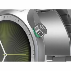 Motorola Mobility moto watch Smart Watch - Round Case Shape - Matte Silver Body Color - PANTONE Herbal Garden Band Color -
