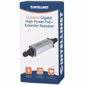 Outdoor Gigabit High-Power PoE+ Extender Repeater, IEEE 802.3at/af Power over Ethernet (PoE+/PoE), Extends Range up to 100