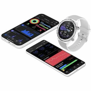 Carneo Queen HR+ Smart Watch - 11 mm Case Thickness - 44 mm Case Width - Silver, White Body Color - Metal, Mineral Glass, 