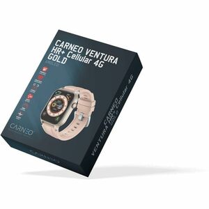 Carneo Ventura HR+ Smart Watch - 11 mm Case Thickness - Gold, Golden, Yellow Body Color - Beige Band Color - Mineral Glass