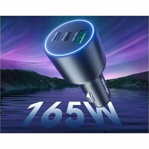 THREE-PORT USB-C + C + A (100W + 65W + 36W) CAR CHARGER BLACK A