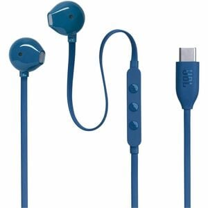 JBL Tune 305C Wired Earbud Stereo Earset - Black - Binaural - In-ear - 32 Ohm - 20 Hz to 40 kHz - USB Type C