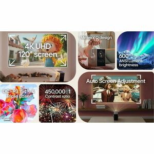 LG CineBeam Q PU600U Laser Projector - Portable, Wall Mountable, Ceiling Mountable - High Dynamic Range (HDR) - 3840 x 216