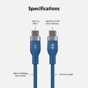 Hyperjuice HyperJuice Charging Cable - 1.52 m - For USB Type C Device, MacBook, iPhone - USB Type C / USB Type C - Snorkel