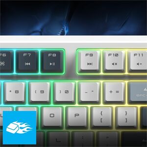 MSI FORGE GK600 TKL WIRELESS SKY Gaming Keyboard - Wired/Wireless Connectivity - Bluetooth/RF - Tenkeyless - 2.40 GHz - US
