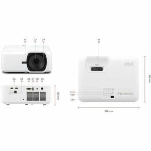 ViewSonic LSD500HD DLP-Projektor - Weiß - 5500 lm Helligkeit - Vorderseite - 1080p - HDMI - USB - Netzwerk (RJ-45)