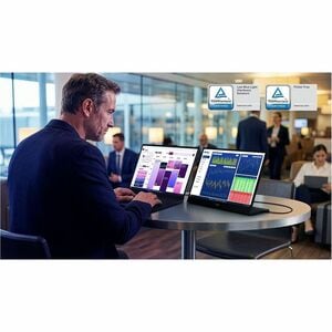 Lenovo ThinkVision M16 16" Class WUXGA LED Monitor - 16:10 - Eclipse Black - 16" Viewable - In-plane Switching (IPS) Techn
