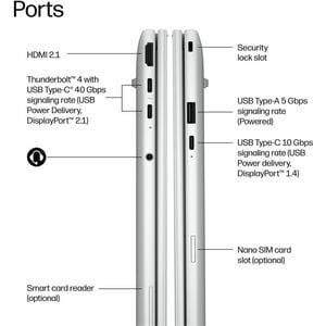 HP EliteBook 8 G2i 40.6 cm (16") Copilot+ PC Notebook - WUXGA - Intel Core Ultra 5 Series 3 325 - 32 GB - 512 GB SSD - Sma