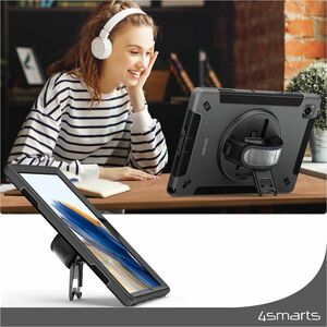 4smarts Robust Tasche Samsung Galaxy Tab A9 Tablet - Schwarz - Polycarbonat, Thermoplastisches Polyurethan (TPU), Gummi Kö