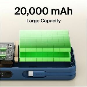 Belkin UltraCharge Power Bank - Blue - For Smartphone, iPhone, iPad Air, iPad mini, iPad Pro - 20000 mAh - 45 W - USB Type