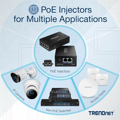 Séparateur PoE TRENDnet TPE-104GS - Conforme aux normes TAA - 48 V DC Entrée - 12 V DC Sortie - 1 x 10/100/1000Base-T Port