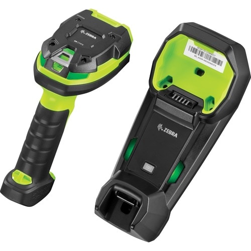 Zebra LI3678-SR Rugged Industrial, Warehouse Handheld Barcode Scanner Kit - Wireless Connectivity - Industrial Green - USB