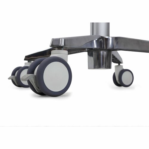 Ergotron StyleView Medical Trolley - Round Handle - 7.26 kg Load Capacity - 4 Casters - 101.60 mm Caster Size - White, Alu