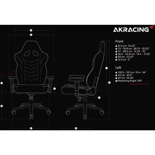 AKRacing Masters Series Max Gaming Chair - For Gaming - Metal, PU Leather, Foam, Aluminum - Black