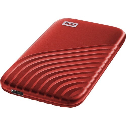 WD My Passport Tragbar Solid State-Laufwerk - Extern - 2 TB - Rot - Desktop-PC Unterstütztes Gerät - USB 3.2 (Gen. 2) Typ 