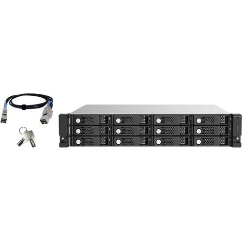QNAP TL-R1220SEP-RP Drive Enclosure SATA/600 - Mini-SAS HD Host Interface - 2U Rack-mountable - Hot Swappable Bays - 12 x