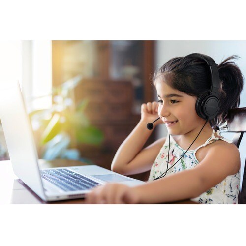 Kensington Wired Over-the-head Stereo Headset - Black - Binaural - Ear-cup - 182.9 cm Cable - Noise Cancelling Microphone 